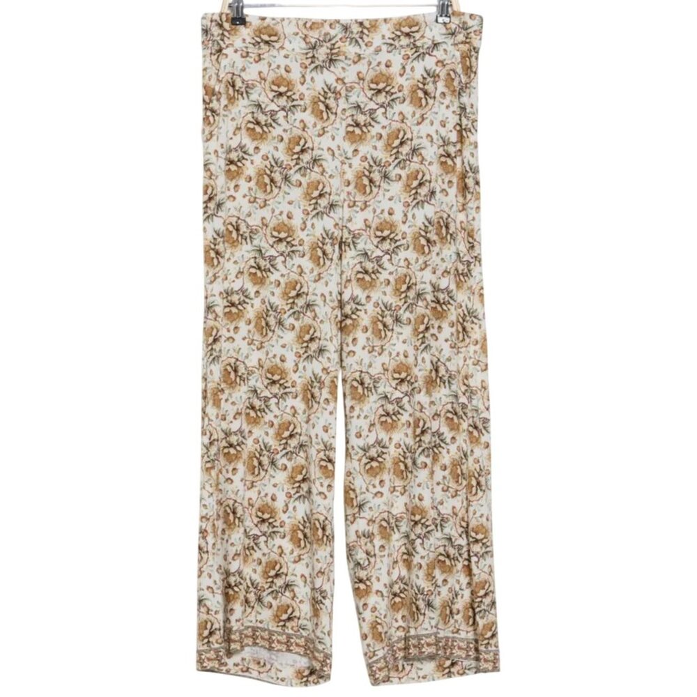 Max Studio Pull-On Floral Print Wide-Leg Cropped Pants 2X - Picture 2 of 12
